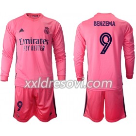 Real Madrid Karim Benzema 9 Drugi Dječji Komplet Dresovi za Nogomet 2020-2021 Dugim Rukavima (+ kratke hlače)